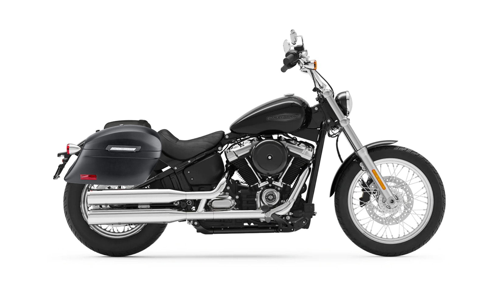 44L - Lamellar Stallion Extra Large Matte Motocicleta Hard Alforjas para Harley Softail Standard FXST