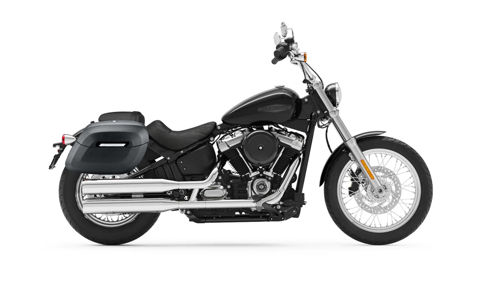 40L - Lamellar Raven Extra Large Matte Motocicleta Hard Alforjas para Harley Softail Standard FXST