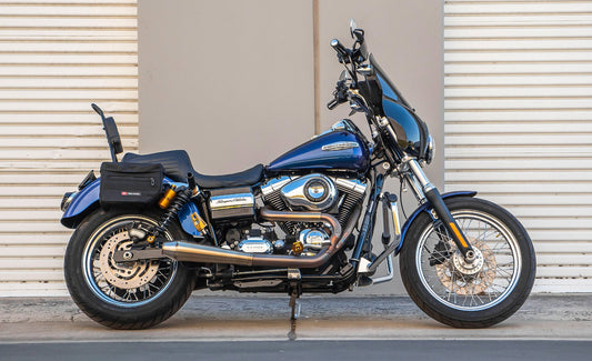 10L - Patriot Small Throw Over Alforjas para Harley Dyna Super Glide Custom FXDC/I