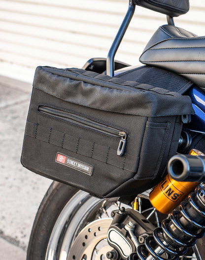 10L - Patriot Small Throw Over Alforjas para Harley Dyna Super Glide Custom FXDC/I