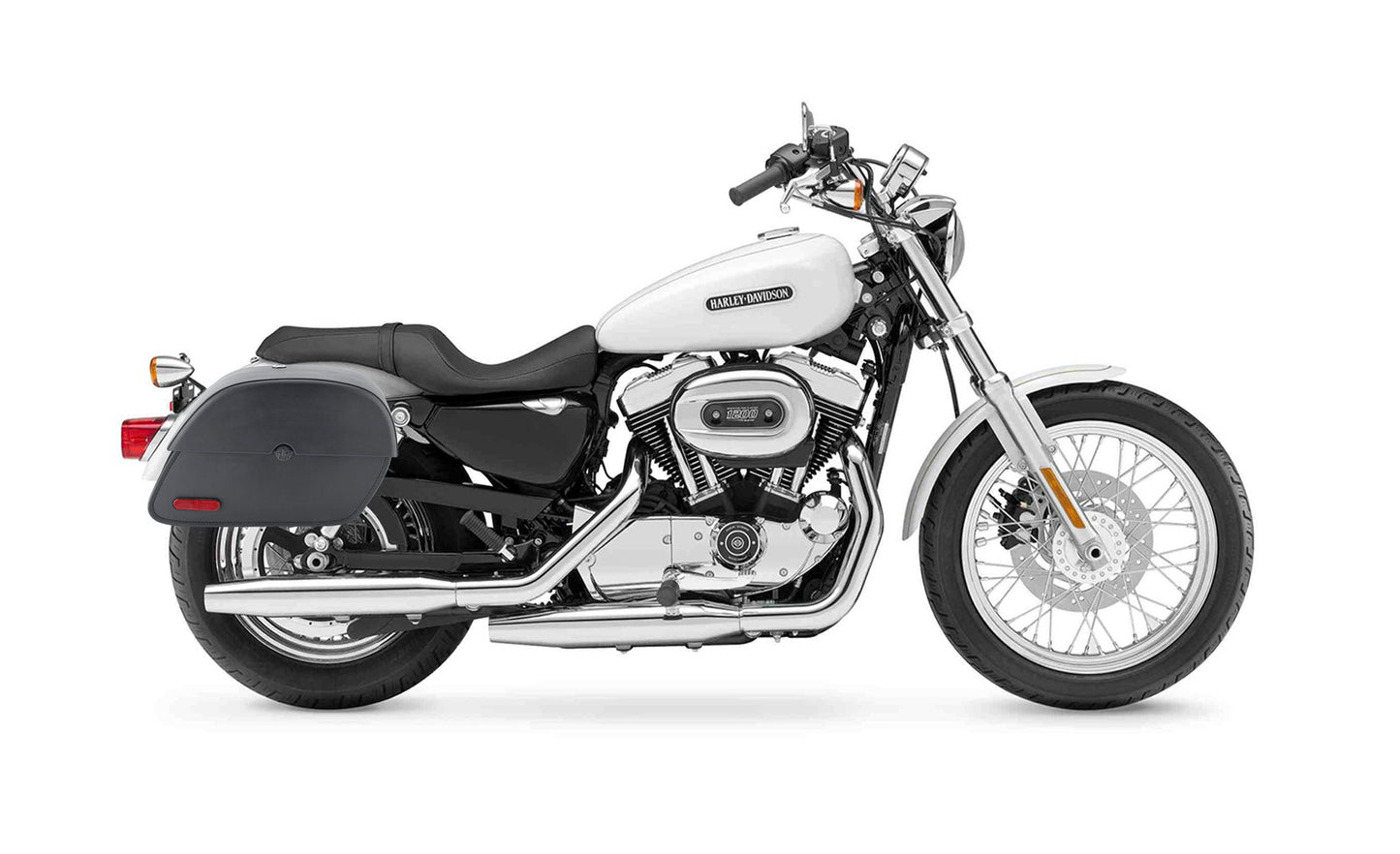 32L - Panzer Large Hard Mount Shock Cutout Alforjas para Harley Sportster 1200 Low XL1200L