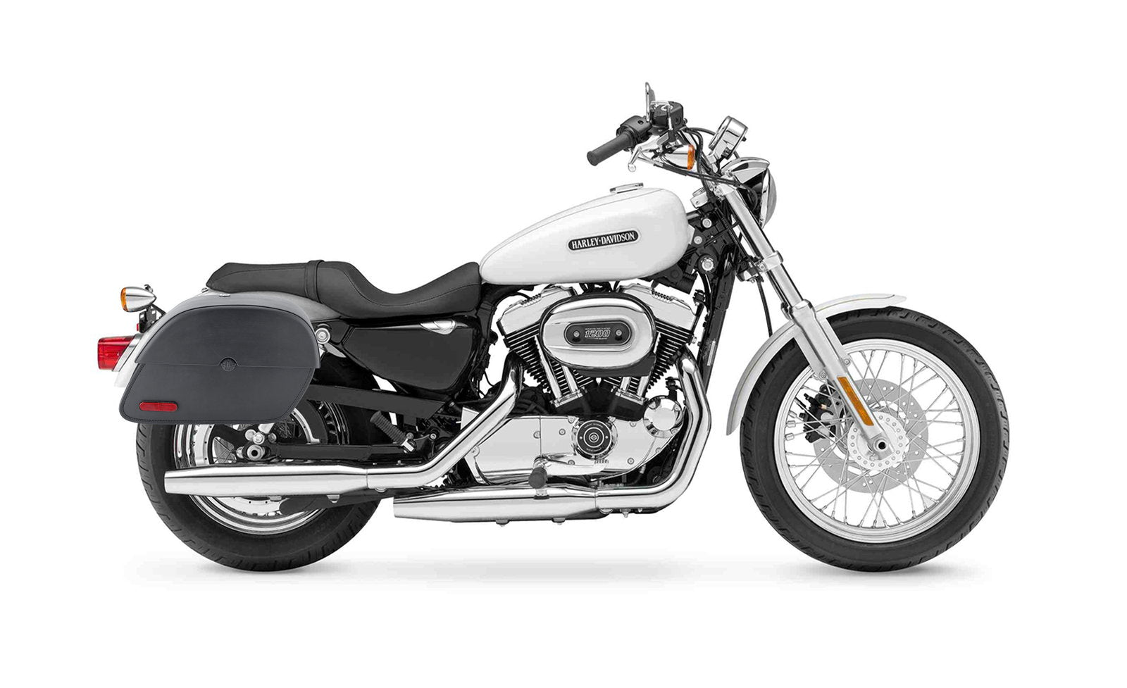 32L - Panzer Large Hard Mount Shock Cutout Alforjas para Harley Sportster 1200 Low XL1200L