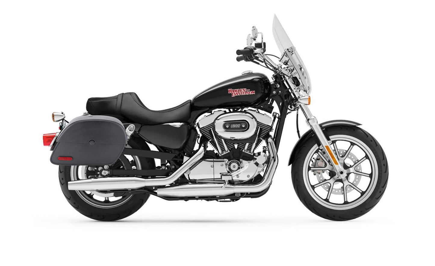 32L - Panzer Large Hard Mount Shock Cutout Alforjas para Harley Sportster 1200 Super Low XL1200T