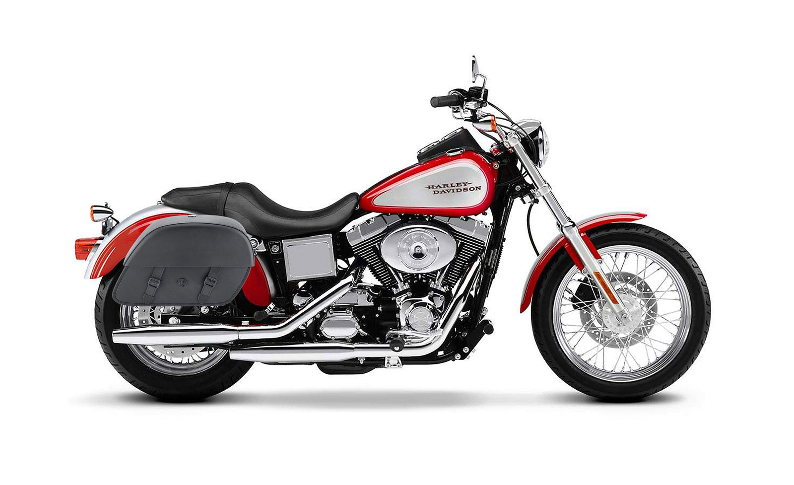 32L - Baelor Large Hard Mount Shock Cutout Alforjas para Harley Dyna Low Rider FXDL/I