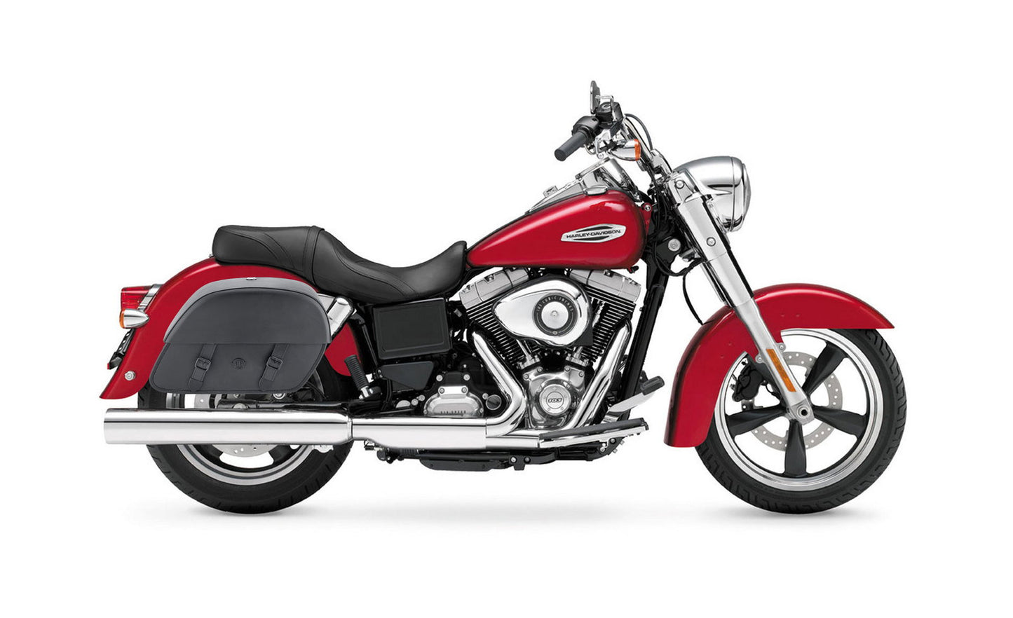 32L - Baelor Large Hard Mount Shock Cutout Alforjas para Harley Dyna Switchback FLD