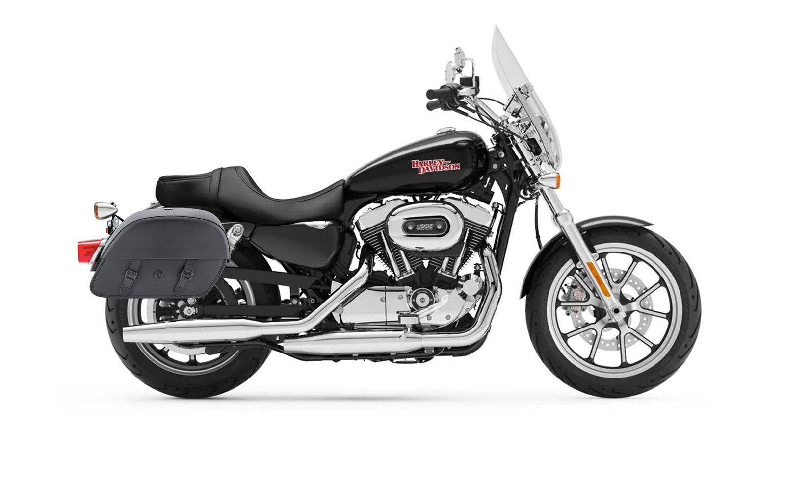 32L - Baelor Large Hard Mount Shock Cutout Alforjas para Harley Sportster 1200 Super Low XL1200T