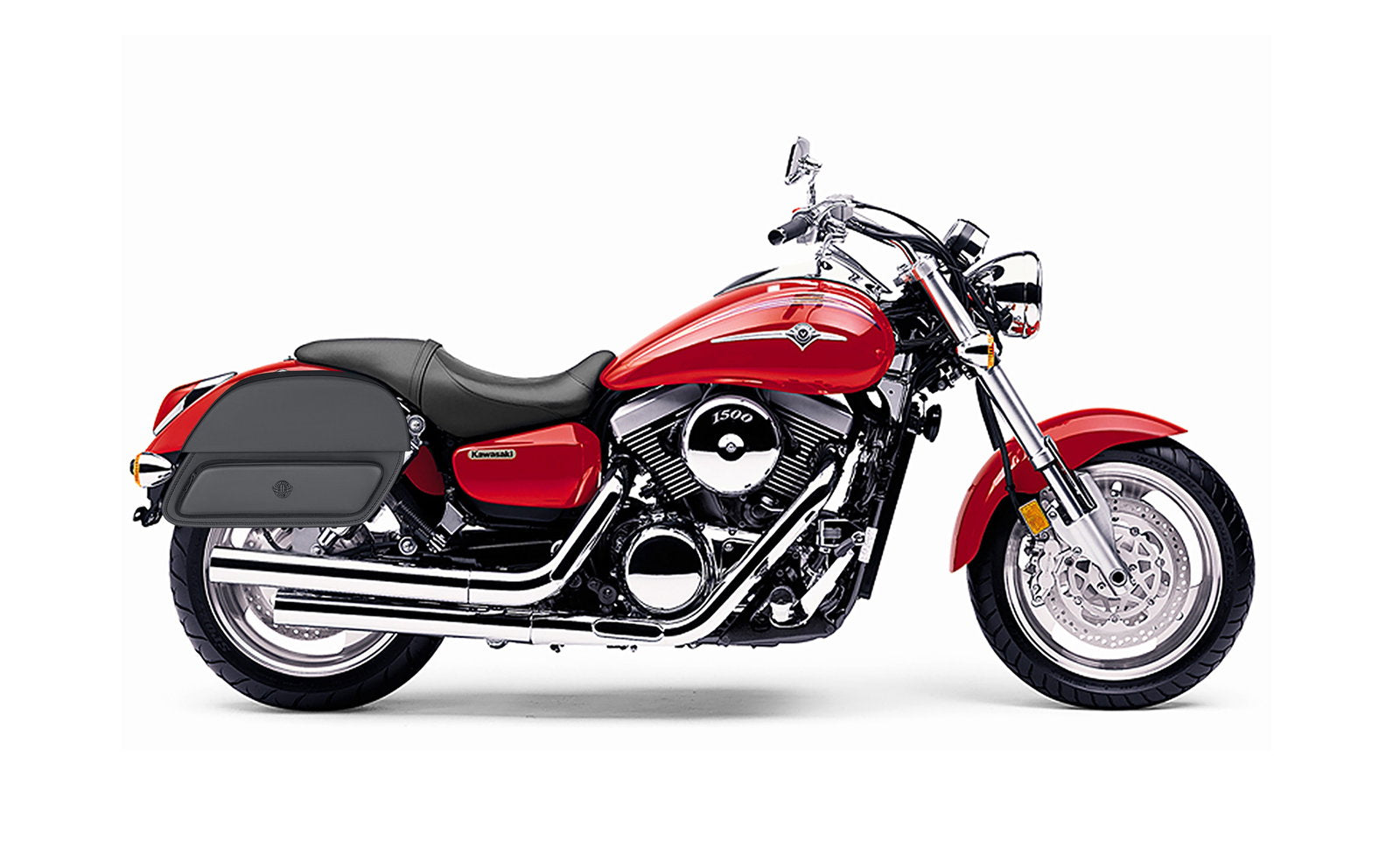 32L - Pantheon Large Hard Mount Shock Cutout Kawasaki Mean Streak 1500 Alforjas