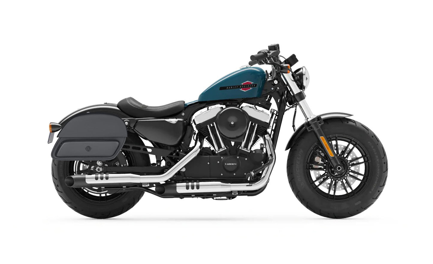 32L - Pantheon Large Hard Mount Shock Cutout Alforjas para Harley Sportster Forty Eight XL1200X