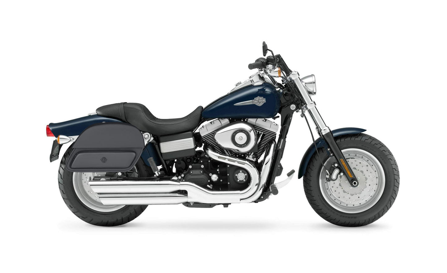 32L - Pantheon Large Hard Mount Shock Cutout Alforjas para Harley Dyna Fat Bob FXDF/SE