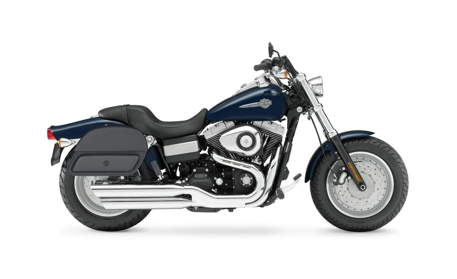 32L - Pantheon Large Hard Mount Shock Cutout Alforjas para Harley Dyna Fat Bob FXDF/SE