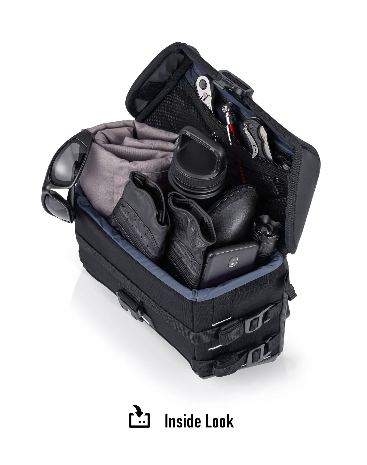 10L - Incognito Quick Mount Small Solo Motocicleta Alforja (Right Only) para Harley Softail Deluxe FLDE