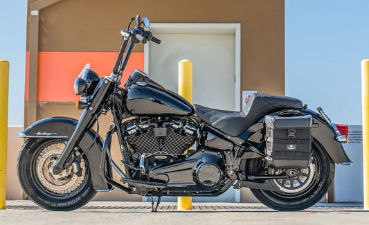 15L - Incognito Quick Mount Medium Solo Motocicleta Alforja (Left Only) para Harley Softail Heritage FLHC/S