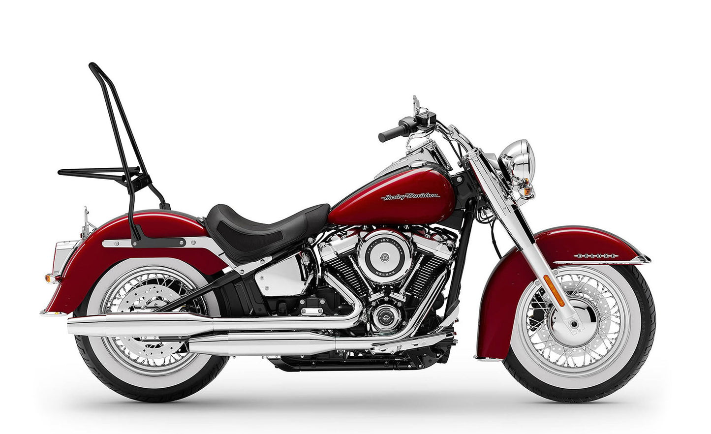 Iron Born Blade 25" Sissy bar with Foldable Luggage Rack para Harley Softail Deluxe FLDE Matte Black