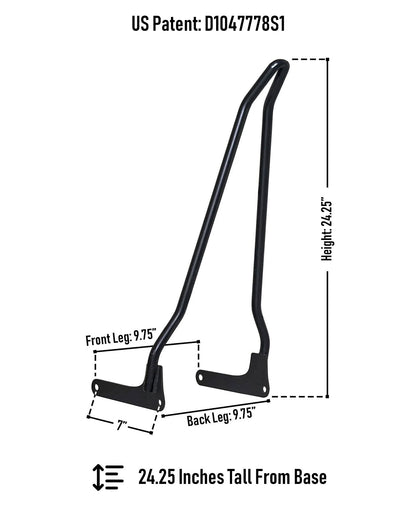 Iron Born Blade 25" Sissy bar para Harley Softail Deluxe FLDE Matte Black