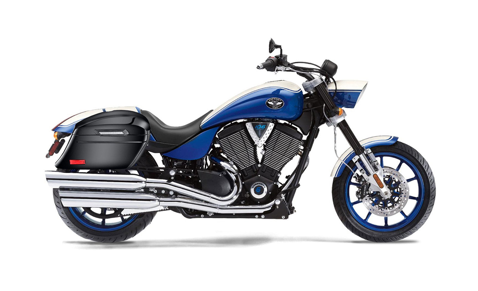 44L - Lamellar Stallion Extra Large Victory Hammer Painted Motocicleta Hard Alforjas