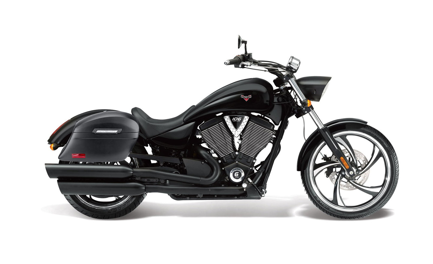 44L - Lamellar Stallion XL Victory 8 Ball Matte Motocicleta Hard Alforjas