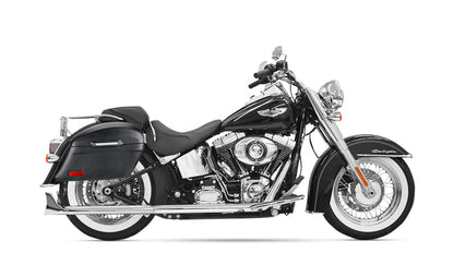 44L - Lamellar Stallion Extra Large Leather Covered Motocicleta Hard Alforjas para Harley Softail Heritage FLSTC/I