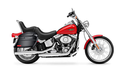 44L - Lamellar Stallion Extra Large Painted Motocicleta Hard Alforjas para Harley Softail Custom FXSTC