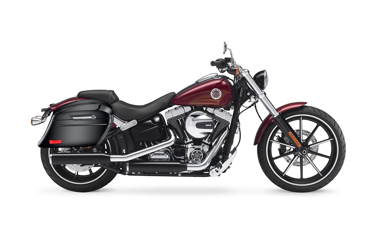 44L - Lamellar Stallion Extra Large Painted Motocicleta Hard Alforjas para Harley Softail Breakout FXSB