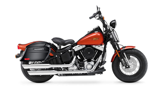 44L - Lamellar Stallion Extra Large Painted Motocicleta Hard Alforjas para Harley Softail Cross Bones FLSTSB