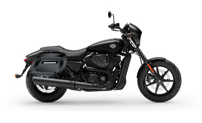 36L - Lamellar Raven Extra Large Shock Cut-out Painted Hard Alforjas para Harley Street 500