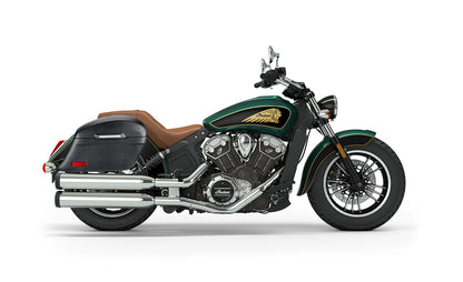 44L - Lamellar Stallion Extra Large Indian Scout Leather Covered Motocicleta Hard Alforjas