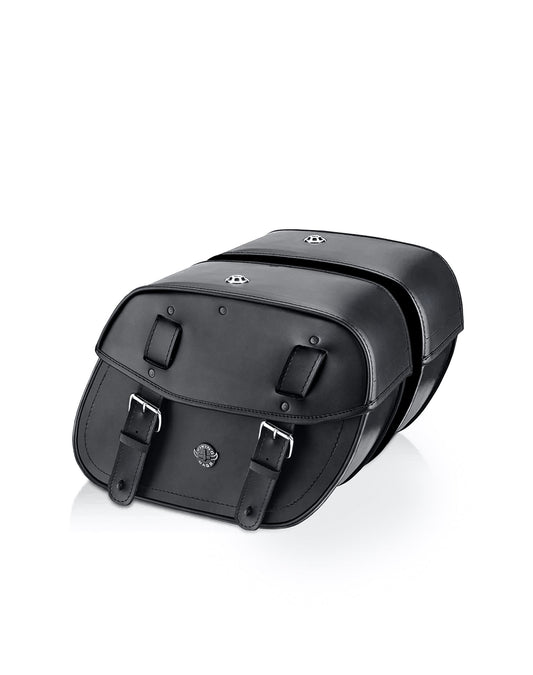 25L - Arch Large Shock Cutout Leather Motocicleta Alforjas para Harley Sportster 883 Low XL883L