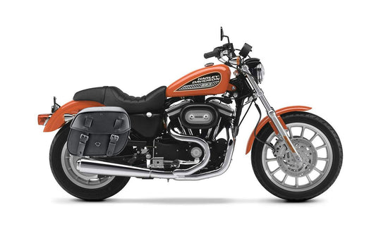 25L - Arch Large Shock Cutout Leather Motocicleta Alforjas para Harley Sportster 883 Low XL883L