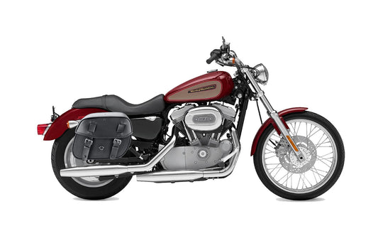 25L - Arch Large Shock Cutout Leather Motocicleta Alforjas para Harley Sportster 883 Custom XL883C/XLH883C