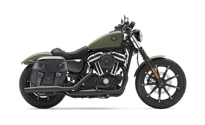 25L - Arch Large Shock Cutout Leather Motocicleta Alforjas para Harley Sportster 883 Iron XL883N