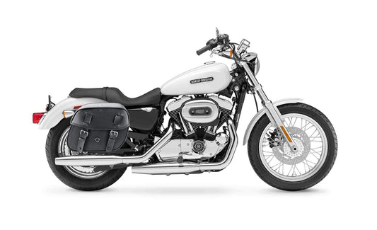 25L - Arch Large Shock Cutout Leather Motocicleta Alforjas para Harley Sportster 1200 Low XL1200L