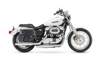 25L - Arch Large Shock Cutout Leather Motocicleta Alforjas para Harley Sportster 1200 Low XL1200L