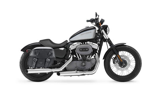 25L - Arch Large Shock Cutout Leather Motocicleta Alforjas para Harley Sportster 1200 Nightster XL1200N