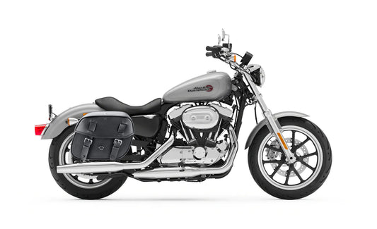25L - Arch Large Shock Cutout Leather Motocicleta Alforjas para Harley Sportster Super Low XL883L