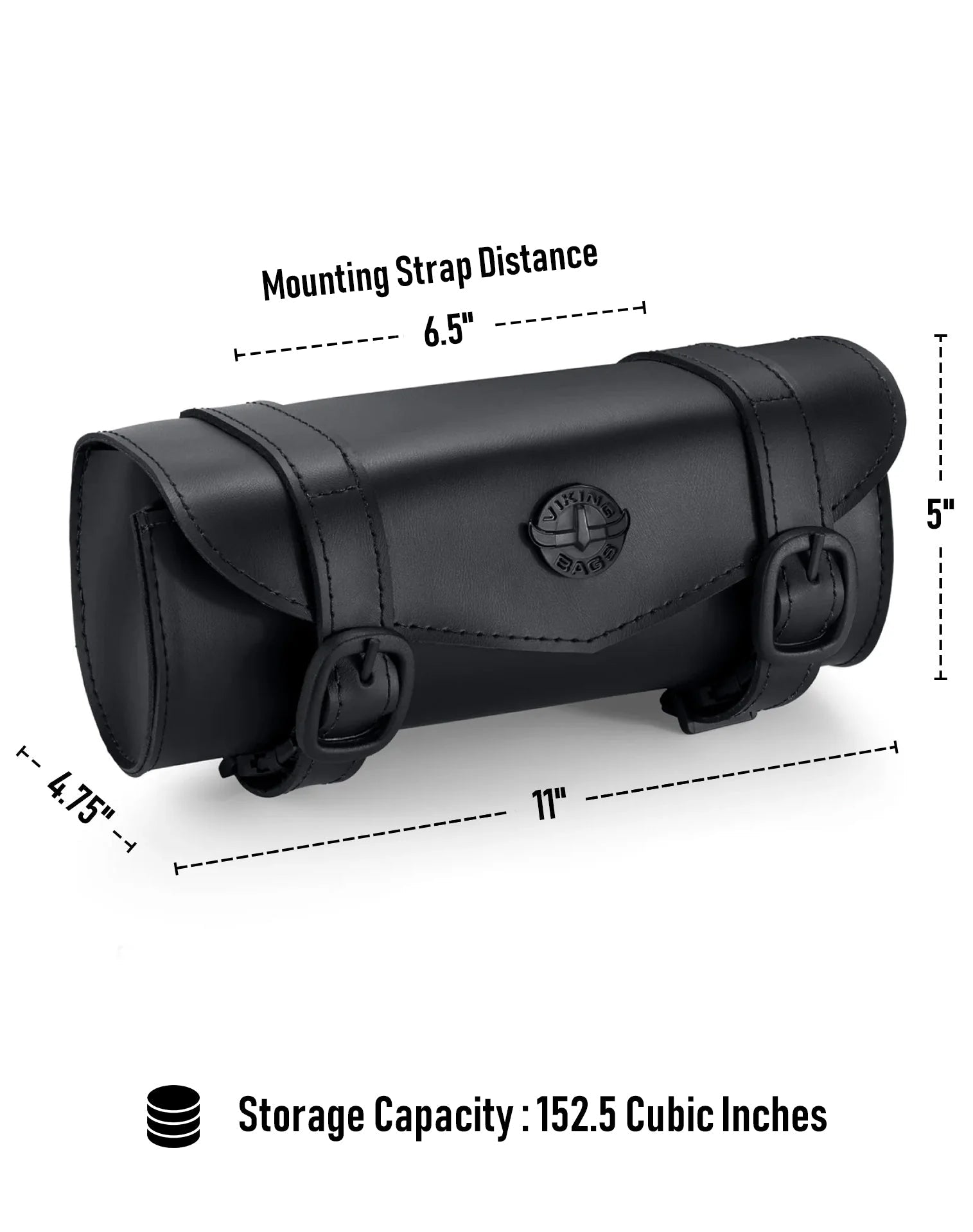 2L - Dark Age Plain Leather Motocicleta Bolsa para manubrio para Harley Davidson
