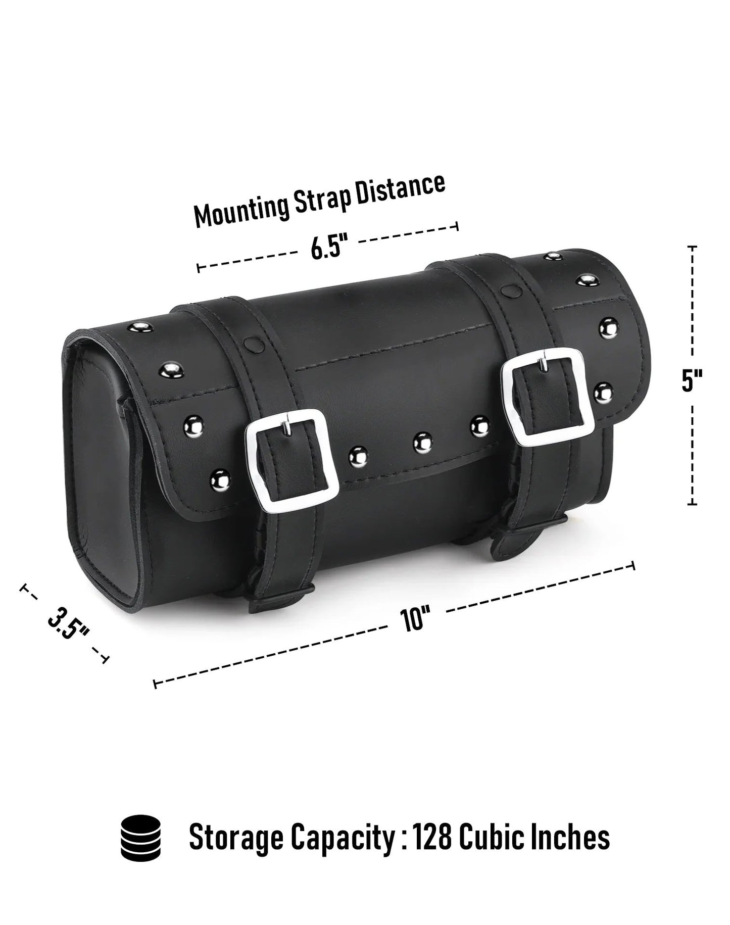 2L - Armor Studded Leather Motocicleta Bolsa para manubrio