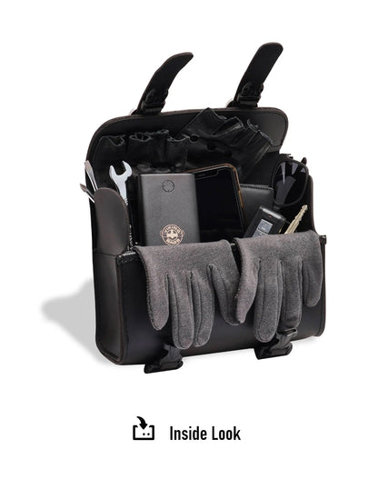 2L - Armor Studded Leather Motocicleta Bolsa para manubrio