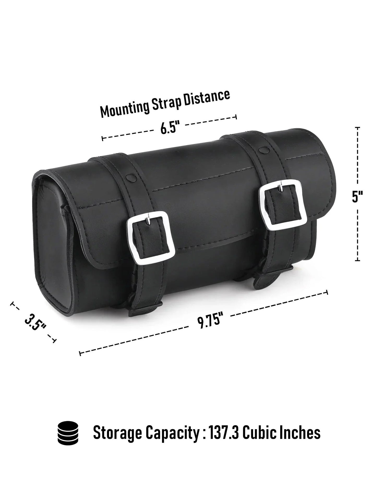 2L - Armor Plain Leather Motocicleta Bolsa para manubrio para Harley Davidson