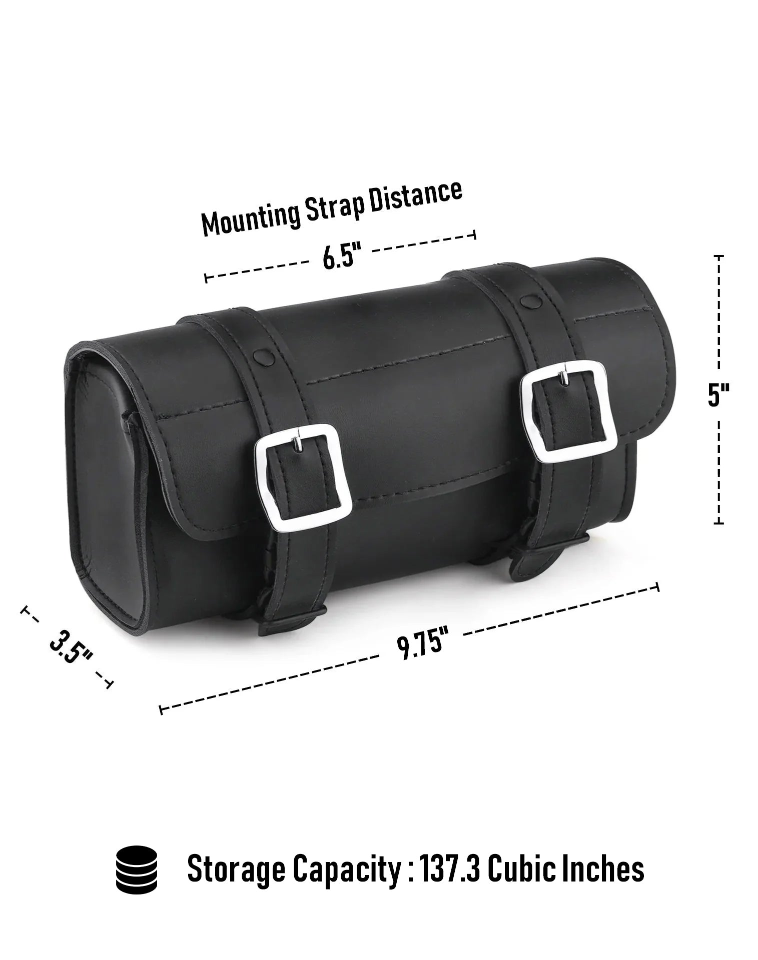 2L - Armor Plain Leather Motocicleta Bolsa para manubrio para Harley Davidson