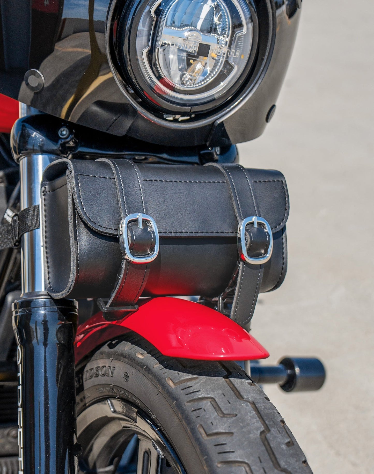 2L - Armor Plain Suzuki Leather Motocicleta Bolsa para manubrio