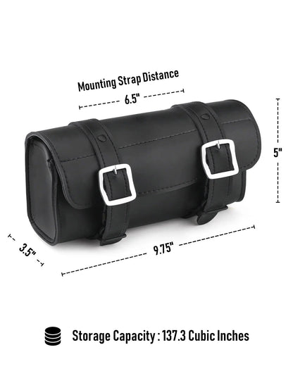 2L - Armor Plain Suzuki Leather Motocicleta Bolsa para manubrio
