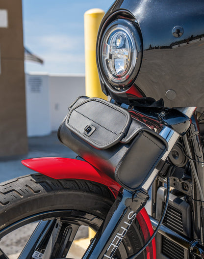 2L - Twist Essential Leather Motocicleta Bolsa para manubrio para Harley Davidson