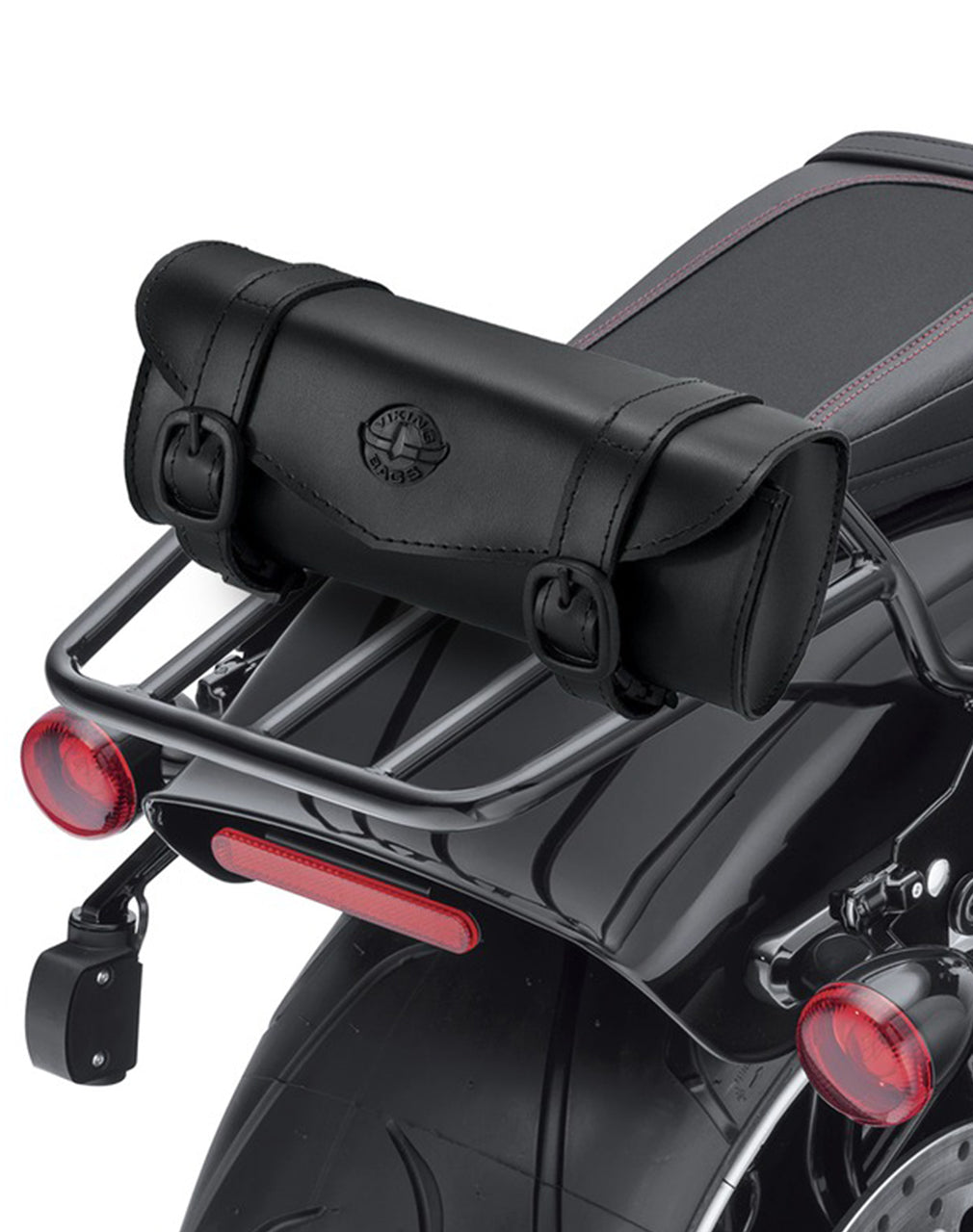 2L - Dark Age Plain Leather Motocicleta Bolsa rollo