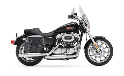 25L - Arch Large Shock Cutout Leather Motocicleta Alforjas para Harley Sportster 1200 Super Low XL1200T