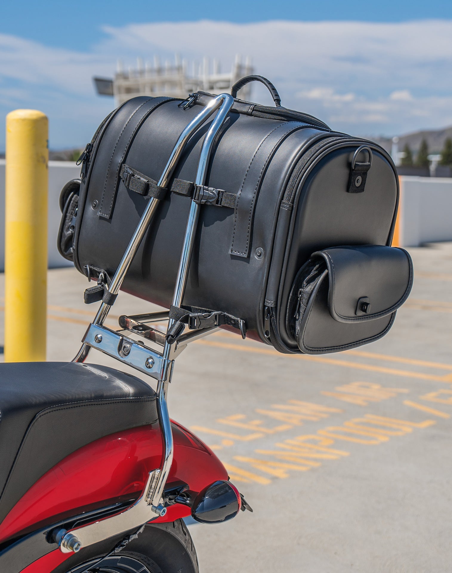 28L - Century Large Leather Motocicleta Bolsa rollo para Harley Davidson