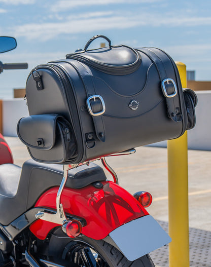 28L - Century Large Suzuki Leather Motocicleta Bolsa rollo