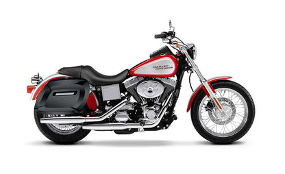 36L - Lamellar Raven Extra Large Shock Cut-out Painted Hard Alforjas para Harley Dyna Low Rider FXDL/I