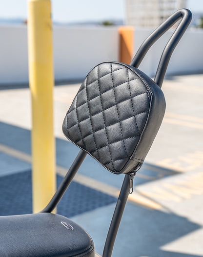 Viking Iron Born Diamond Stitch Leather Short Motocicleta Pad para Sissy bar