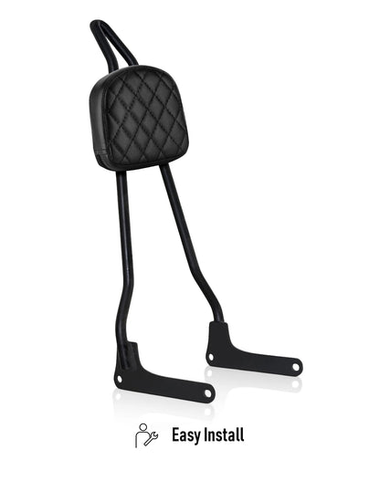 Viking Iron Born Diamond Stitch Leather Short Motocicleta Pad para Sissy bar