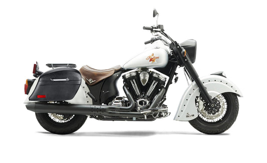 44L - Lamellar Stallion Extra Large Indian Chief Bomber Leather Covered Motocicleta Hard Alforjas